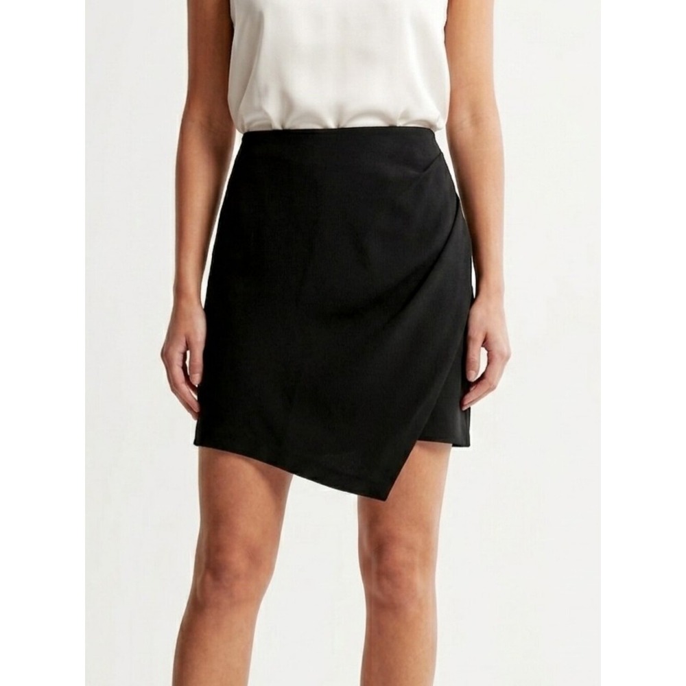 Wilfred Black Asymmetrical Wrap Mini Skirt Size S